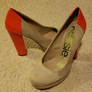 Kensie Girl Suede & Patented Leather heels